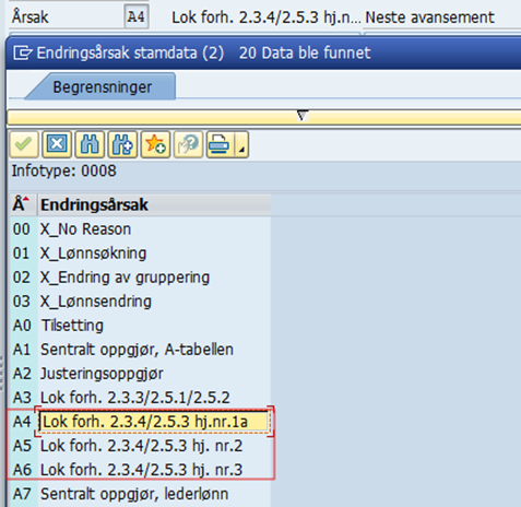 Bildet viser et skjembilde fra SAP GUI
