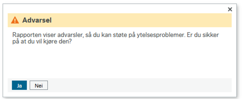 Skjermbilde med Advarsel