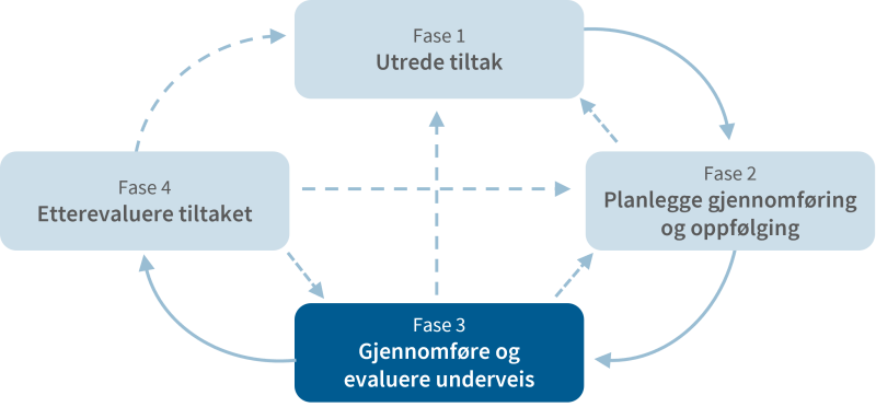 Figuren viser nyttestyringsprosessen med steg 3 uthevet.