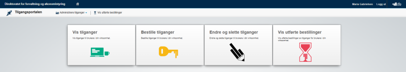 Tilgangsportalen - vis utførte bestillinger