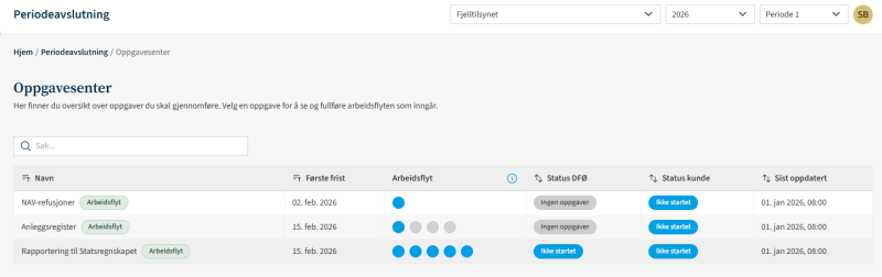 Skjermbilde av Oppgavesenter