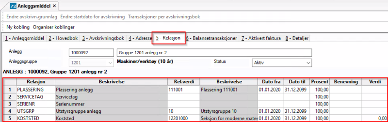 Skjermbilde av anleggsmiddel.