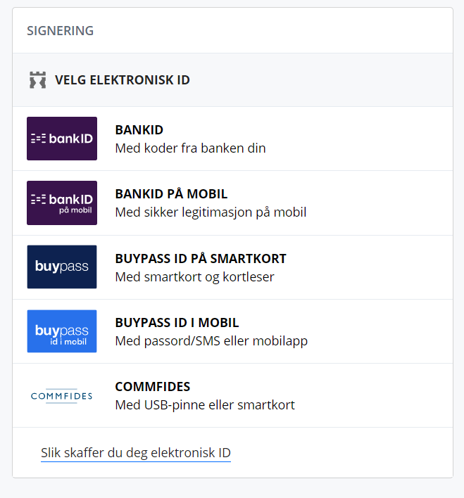 Bildet viser elektronisk signering.