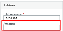 Bildet viser feltet attestant der du legger inn brukerreferansen eller navnet til attestanten. 
