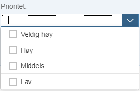 bildet viser filtrering på prioritet