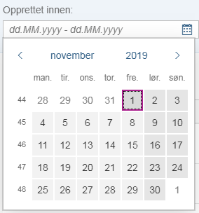 bildet viser kalender