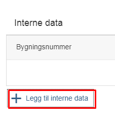 Skjermbilde av knapp for "Legg til interne data".