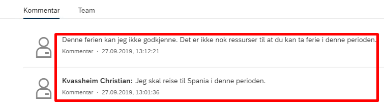 Bildet viser Markering for kommentarfelt