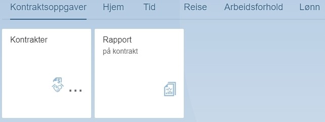 Skjermbilde som viser menypunkt for rapport på kontrakt i selvbetjeningsportalen.