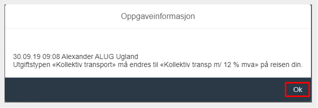 bilse som viser tilbakemelding/kommentar fra attestant