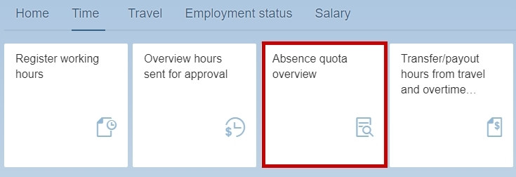 image showing the tile absence quota overview in the self service portal