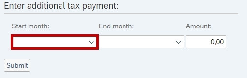 image showing start month in the form