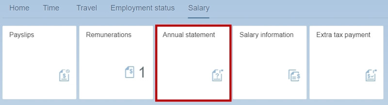 image showing the tile annual statement