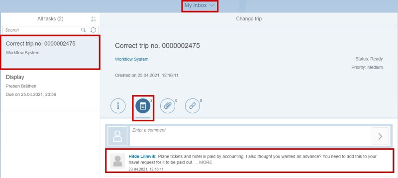 image showing comments/feedback
