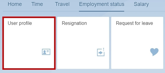 image showing the tile user profile in the self service portal