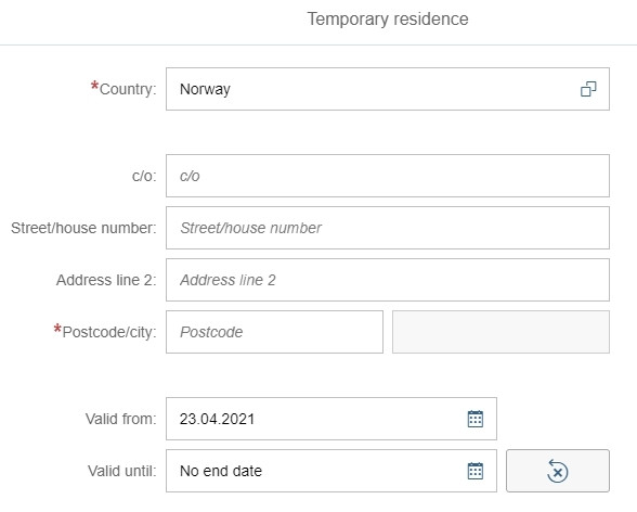 image showing address registration