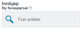 Skjermbilde av innkjøp, ny forspørsel.