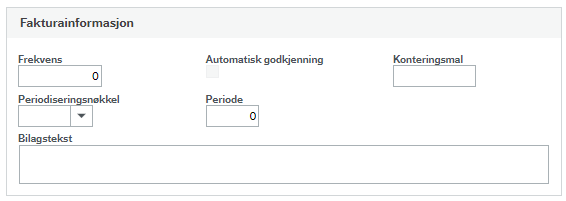 Skjermbilde av fakturainformasjon. 