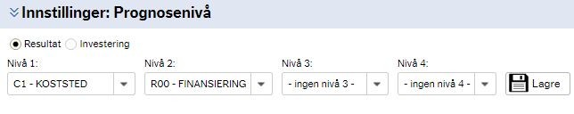 Bildet viser skjermbilde for prognosenivå
