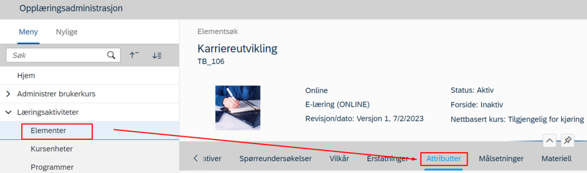 Skjermbilde av visningen for karriereutvikling i DFØ HR