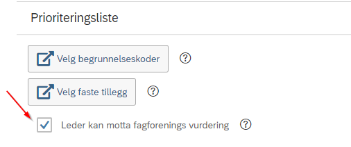 Bildet viser Prioriteringsliste i Systemoppsett
