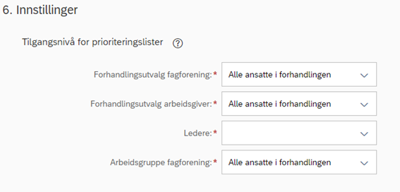 Bildet viser Trinn 6: Innstillinger i Opprett lønnsoppgjør.