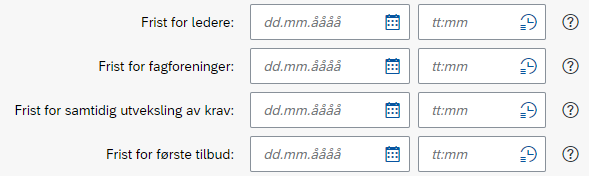 Bildet viser funksjon for å legge inn frister.