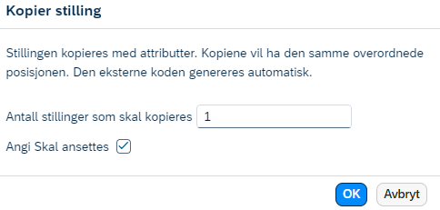 Skjermbilde av antall kopier stilling.