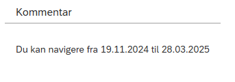 Bildet viser hvor langt du kan navigere fram eller tilbake i tid i kalenderen