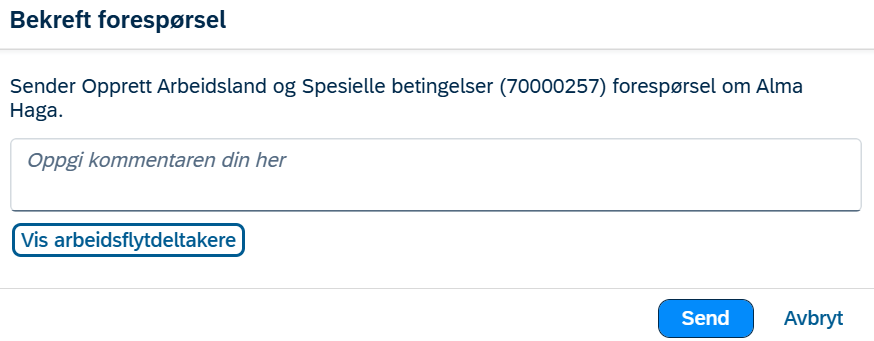 Bekreft forespørsel
