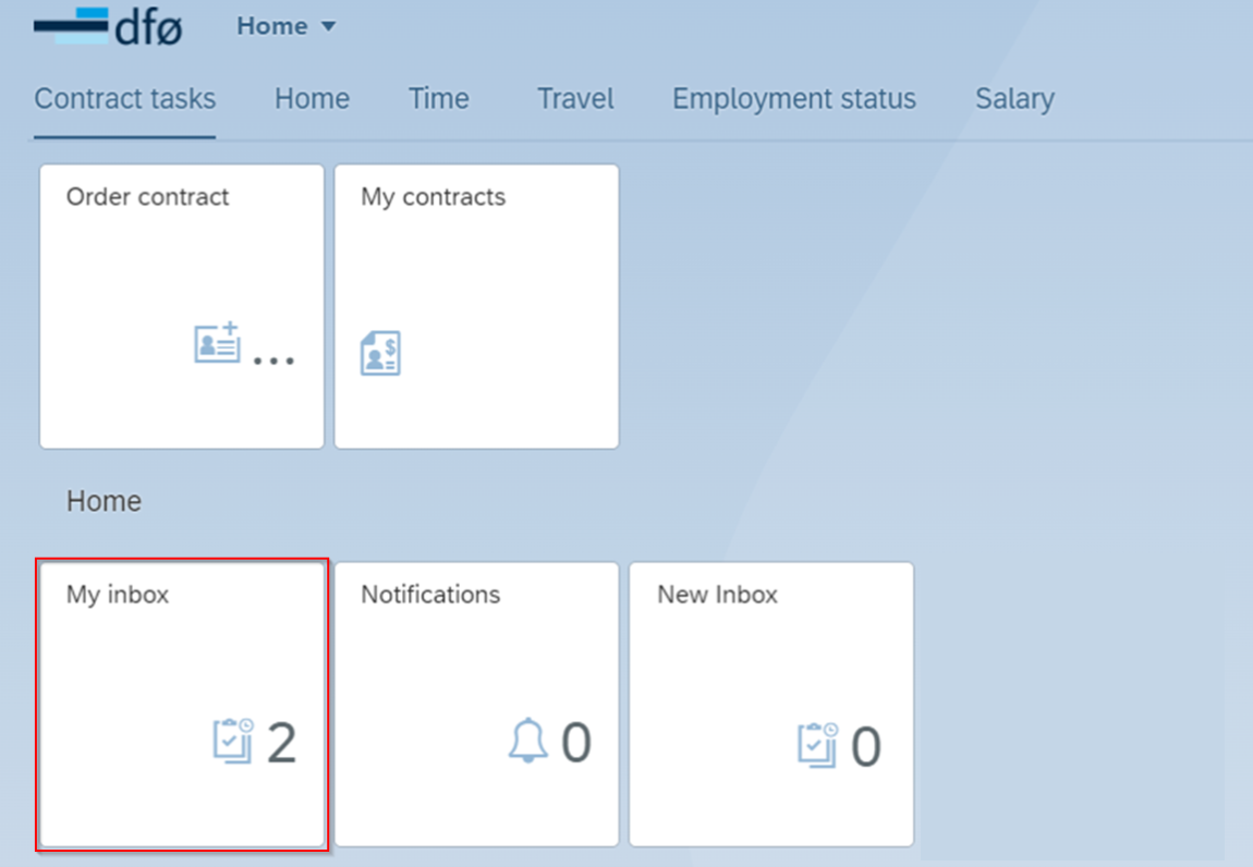 The image shows tasks to be processed in the inbox