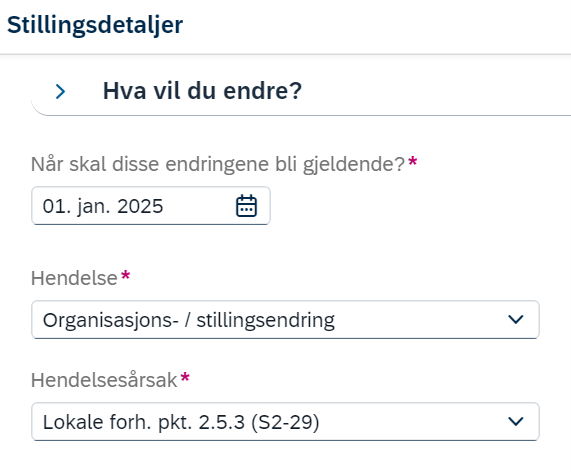 registrere ny hendelse