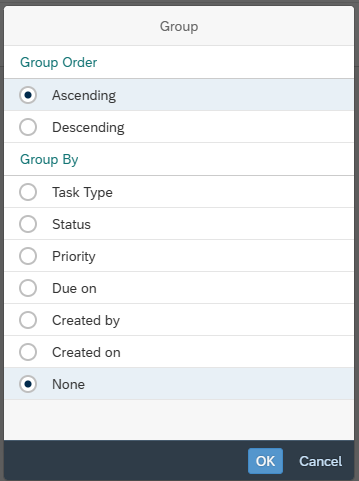 image showing grouping options