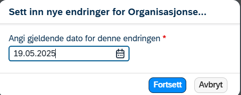 Skjermbilde av dato i systemet. 