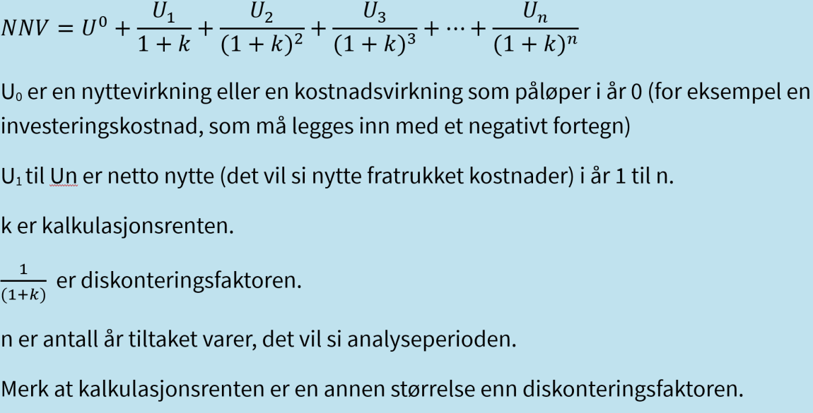 Viser en forklaring av formel.