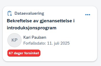 Bekreftelse av gjenansettelse i introduksjonsprogram