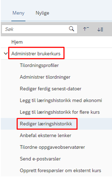 Bildet viser et skjermbilde fra systemløsningen DFØ HR