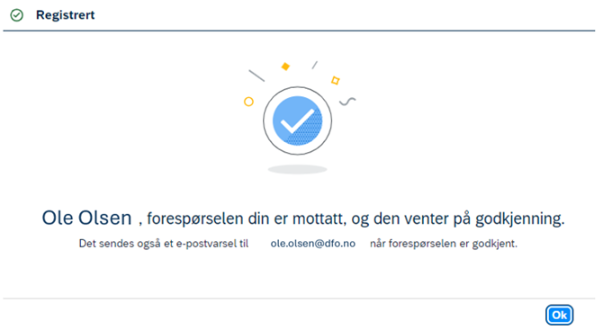 Bildet viser et skjermbilde fra systemløsningen DFØ HR