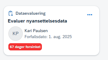 Evaluer nyansettelsesdata