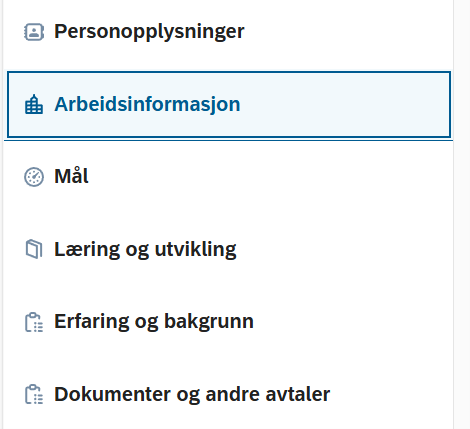 meny arbeidsinformasjon