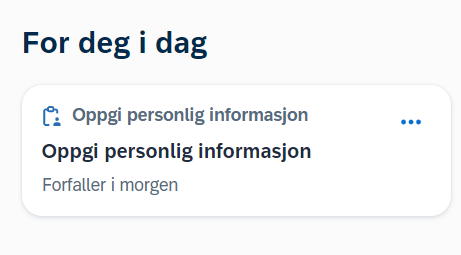 Oppgi personlig informasjon
