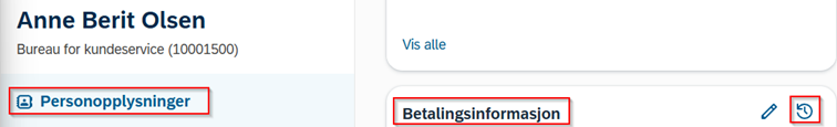 personlig informasjon - betalingsinformasjon