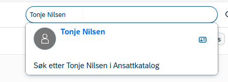 Skjermbilde av søkefelt.