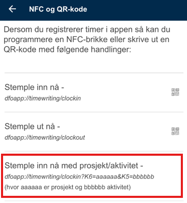 Bildet viser stemple inn med ett prosjekt eller en aktivitet