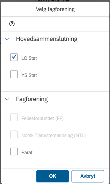 Bildet viser velg fagforening