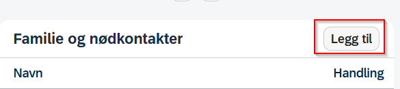 legg til familie og nødkontakt