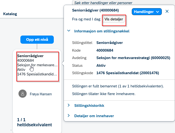 vis detaljer på stilling
