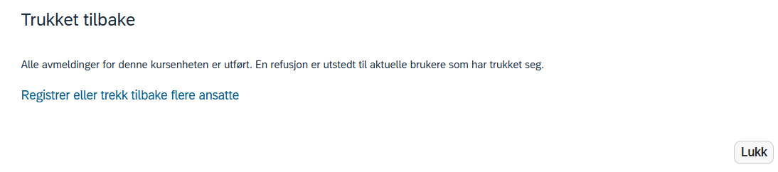 Bildet viser bekreftelse på avmelding