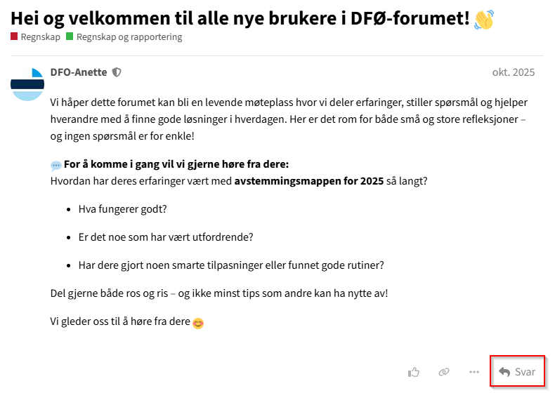 Rød ramme rundt svarknapp.