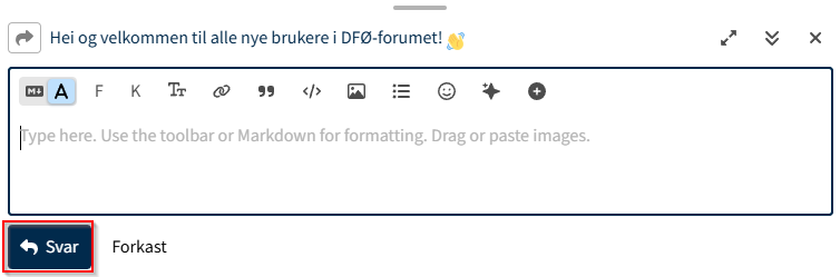 Rød ramme rundt svarknapp.